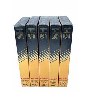 Set of 5 KODAK VIDEO CASSETTE VHS T-120 HS Blank Tapes NEW SEALED